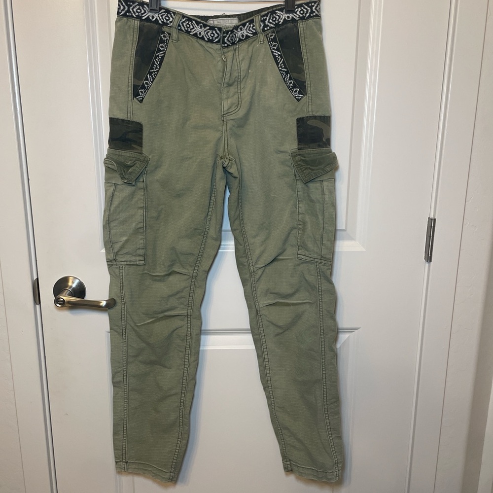 Free People Sage Cargo Pants with Geometric Waistband